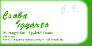 csaba igyarto business card